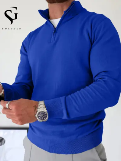 Royal Blue - Half Zip Sweatshirt