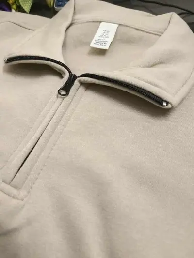 Lt Cream- Half Zip Sweatshirt secondary