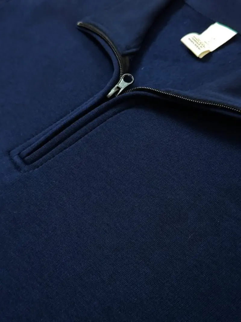 Navy Bkue - Half Zip Sweatshirt
