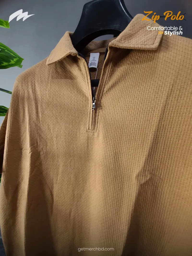 BEIGE - ZIP POLO
