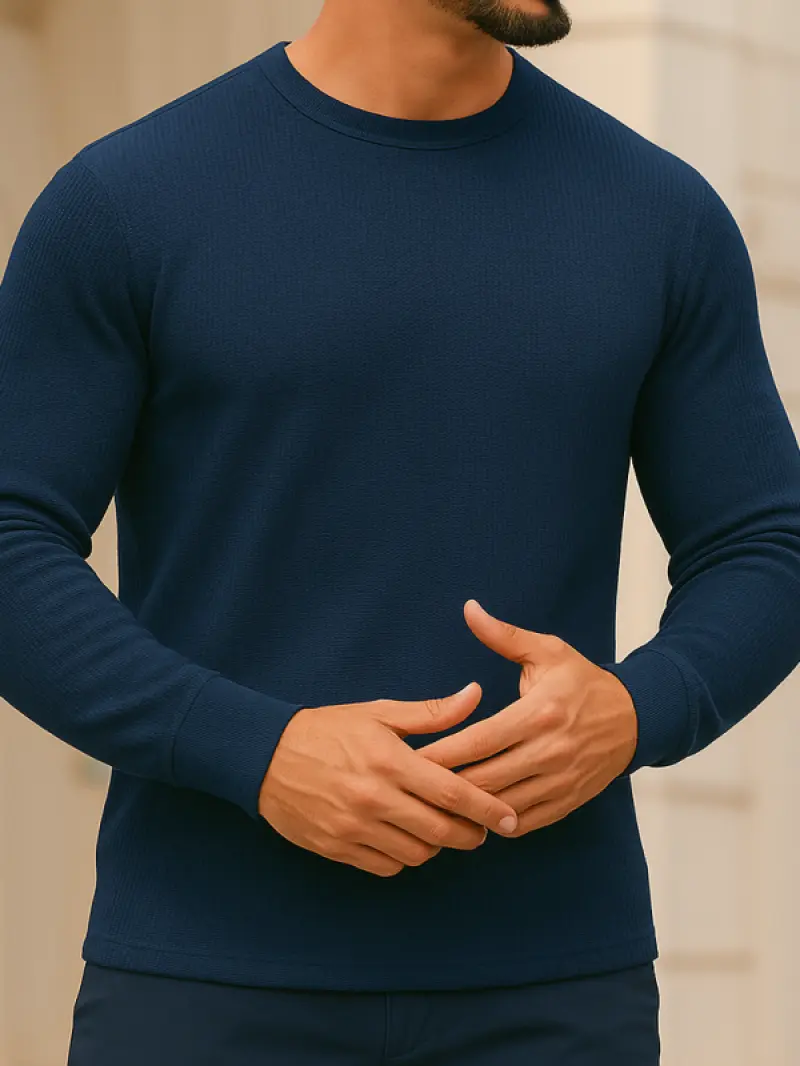 Navy Blue - Full Sleeve T-shirt
