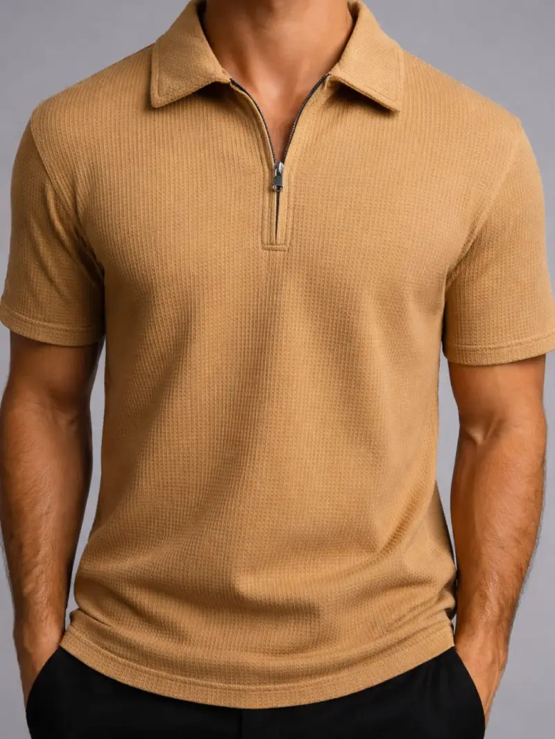 BEIGE - ZIP POLO